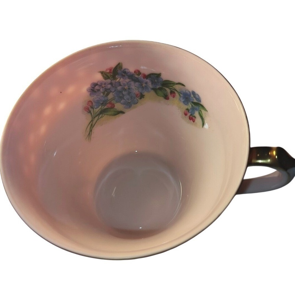 Norcrest Fine China Pink‎ Tea Cup Floral Interior Gold Trim Textured 8/544